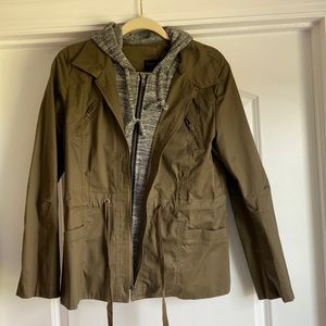 Green jacket with hood